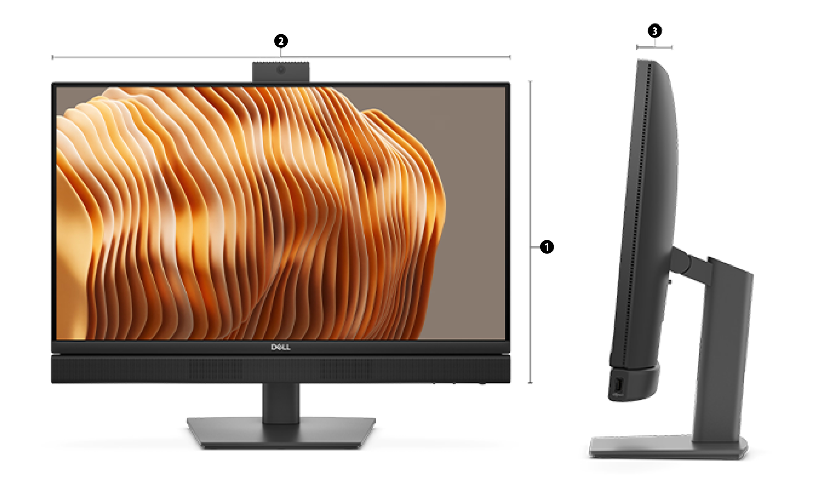 Dell Pro 24 All-in-One外形寸法